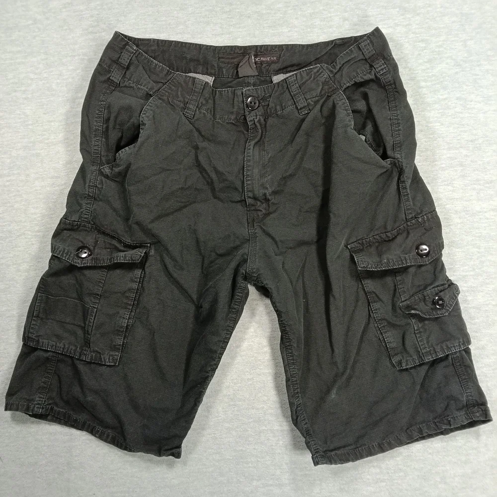 Rocawear Mens Black Cargo Shorts Size 34 Cotton Relaxed Fit Streetwear Y2K